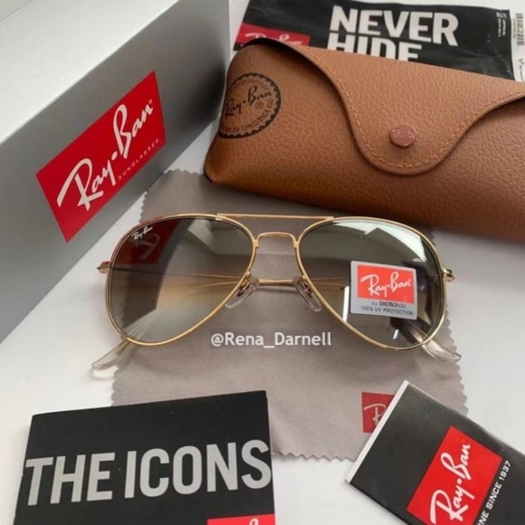 Ray-Ban Aviator Gradient Brown RB3025 New - Picture 9 of 14
